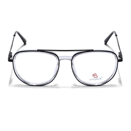 Eyejack Black & Transparent Wayfarer Eyeglasses for Men & Women (170208FCL2033-C2)