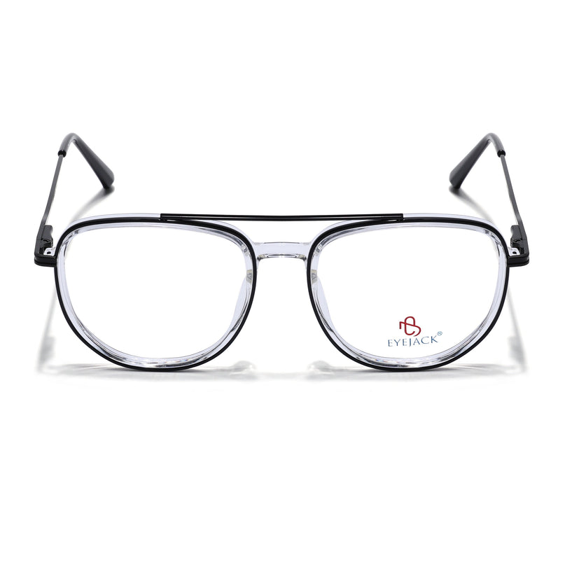 Eyejack Black & Transparent Wayfarer Eyeglasses for Men & Women (170208FCL2033-C2)