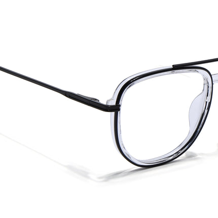 Eyejack Black & Transparent Wayfarer Eyeglasses for Men & Women (170208FCL2033-C2)