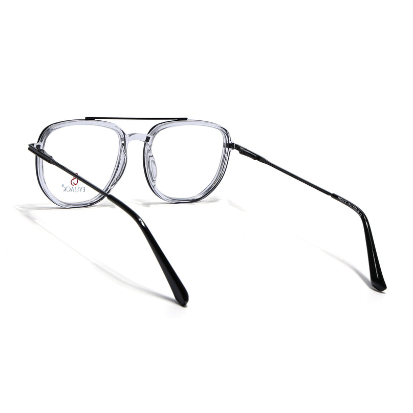 Eyejack Black & Transparent Wayfarer Eyeglasses for Men & Women (170208FCL2033-C2)