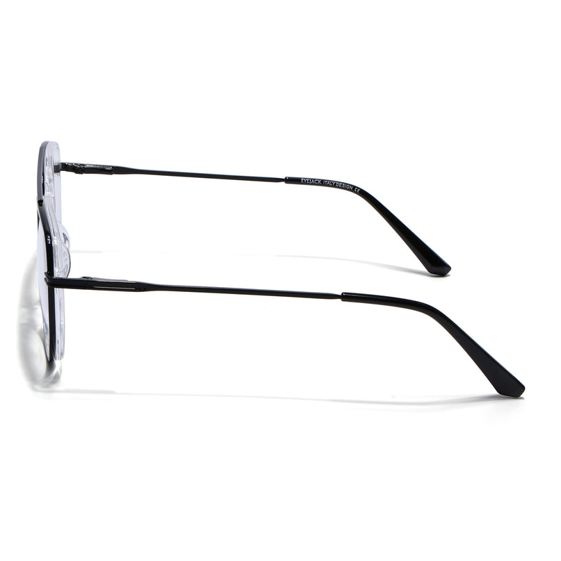 Eyejack Black & Transparent Wayfarer Eyeglasses for Men & Women (170208FCL2033-C2)