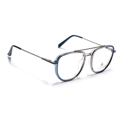 Eyejack Silver & Blue Wayfarer Eyeglasses for Men & Women (170208FCL2034-C3)