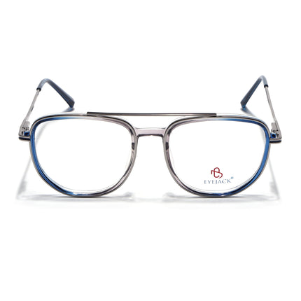 Eyejack Silver & Blue Wayfarer Eyeglasses for Men & Women (170208FCL2034-C3)