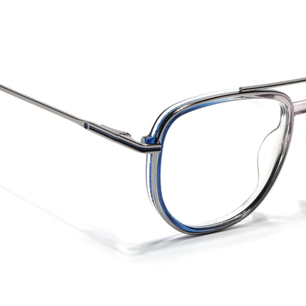 Eyejack Silver & Blue Wayfarer Eyeglasses for Men & Women (170208FCL2034-C3)