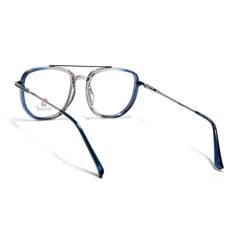 Eyejack Silver & Blue Wayfarer Eyeglasses for Men & Women (170208FCL2034-C3)