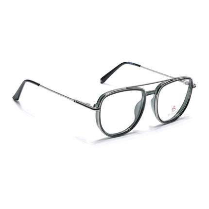 Eyejack Silver & Green Wayfarer Eyeglasses for Men & Women (170208FCL2035-C4)