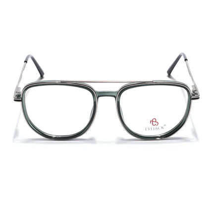 Eyejack Silver & Green Wayfarer Eyeglasses for Men & Women (170208FCL2035-C4)