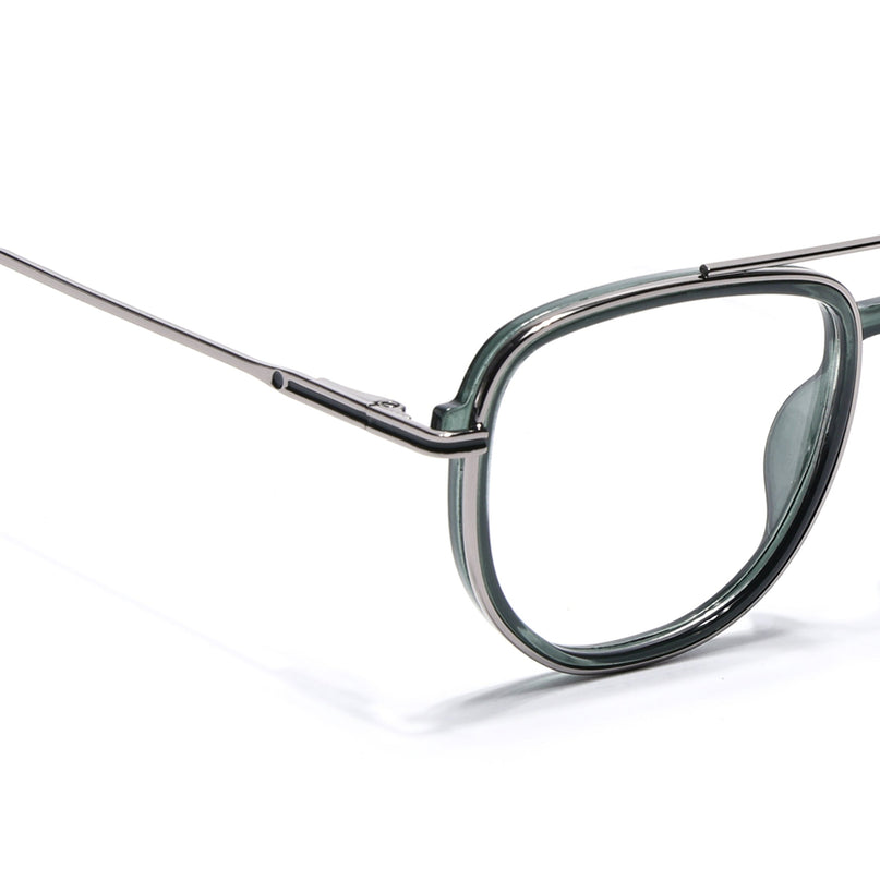 Eyejack Silver & Green Wayfarer Eyeglasses for Men & Women (170208FCL2035-C4)
