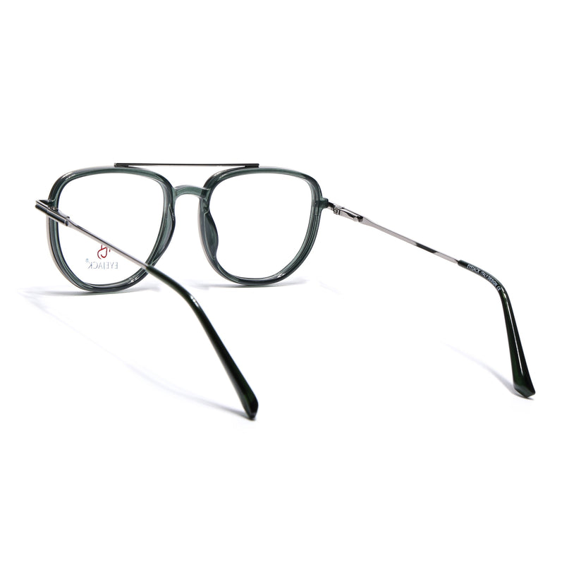 Eyejack Silver & Green Wayfarer Eyeglasses for Men & Women (170208FCL2035-C4)
