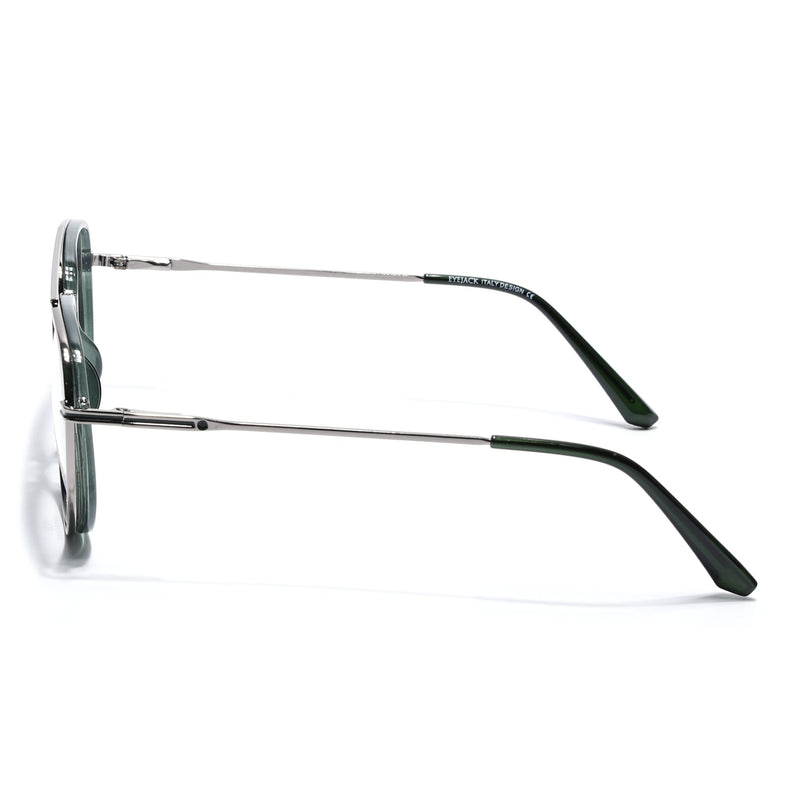 Eyejack Silver & Green Wayfarer Eyeglasses for Men & Women (170208FCL2035-C4)