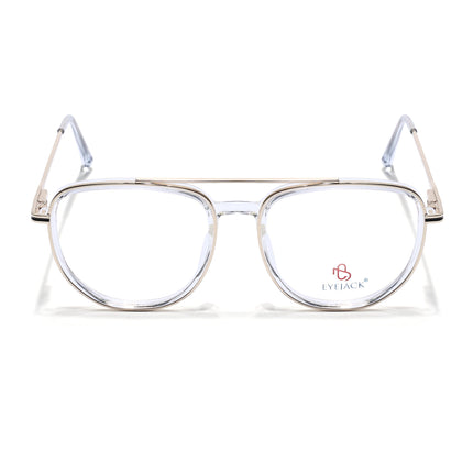 Eyejack Golden & Transparent Wayfarer Eyeglasses for Men & Women (170208FCL2036-C5)