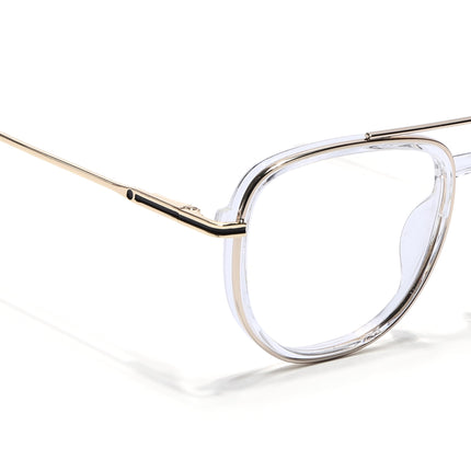 Eyejack Golden & Transparent Wayfarer Eyeglasses for Men & Women (170208FCL2036-C5)
