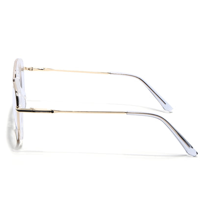 Eyejack Golden & Transparent Wayfarer Eyeglasses for Men & Women (170208FCL2036-C5)