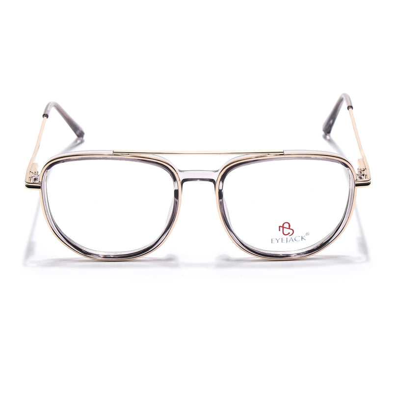 Eyejack Golden & Grey Wayfarer Eyeglasses for Men & Women (170208FCL2037-C6)