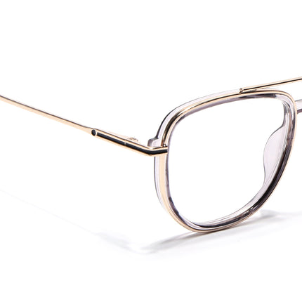 Eyejack Golden & Grey Wayfarer Eyeglasses for Men & Women (170208FCL2037-C6)