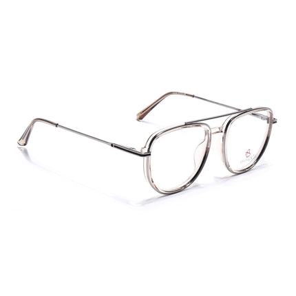 Eyejack Silver & Transparent Wayfarer Eyeglasses for Men & Women (170208FCL2038-C7)