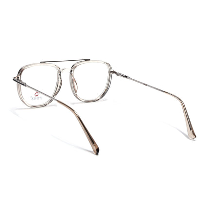 Eyejack Silver & Transparent Wayfarer Eyeglasses for Men & Women (170208FCL2038-C7)