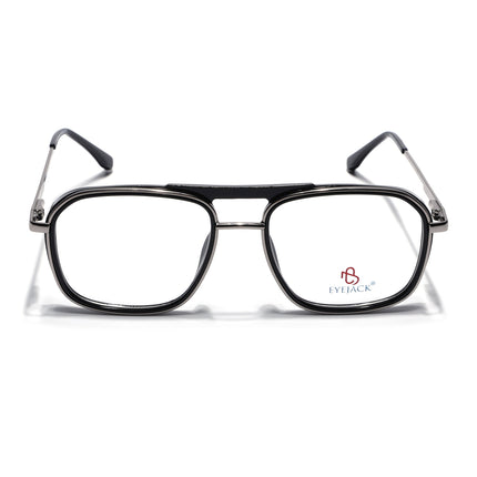 Eyejack Black & Silver Wayfarer Eyeglasses for Men & Women (170209FCL2039-C1)