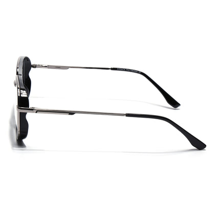 Eyejack Black & Silver Wayfarer Eyeglasses for Men & Women (170209FCL2039-C1)