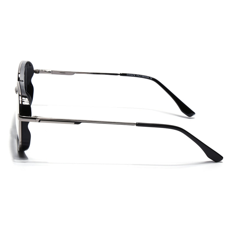 Eyejack Black & Silver Wayfarer Eyeglasses for Men & Women (170209FCL2039-C1)