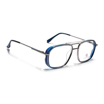 Eyejack Silver & Blue Wayfarer Eyeglasses for Men & Women (170209FCL2040-C2)