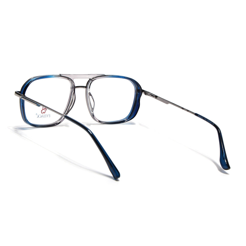 Eyejack Silver & Blue Wayfarer Eyeglasses for Men & Women (170209FCL2040-C2)