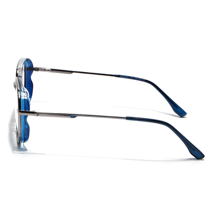 Eyejack Silver & Blue Wayfarer Eyeglasses for Men & Women (170209FCL2040-C2)