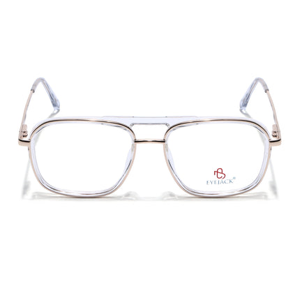 Eyejack Golden & Transparent Wayfarer Eyeglasses for Men & Women (170209FCL2041-C3)