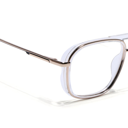 Eyejack Golden & Transparent Wayfarer Eyeglasses for Men & Women (170209FCL2041-C3)