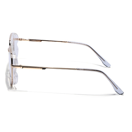 Eyejack Golden & Transparent Wayfarer Eyeglasses for Men & Women (170209FCL2041-C3)