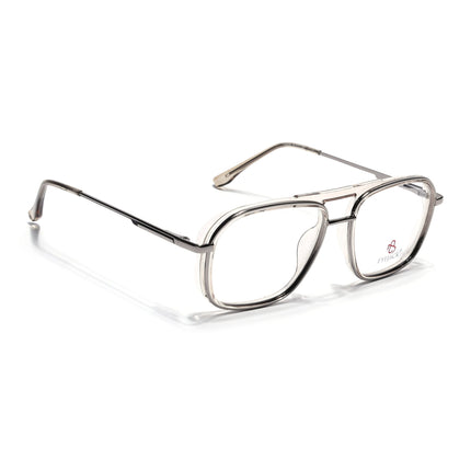 Eyejack Silver & Transparent Wayfarer Eyeglasses for Men & Women (170209FCL2043-C5)