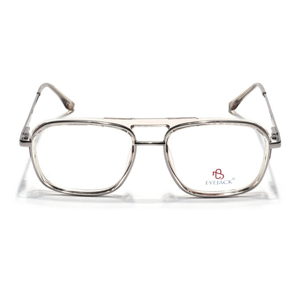 Eyejack Silver & Transparent Wayfarer Eyeglasses for Men & Women (170209FCL2043-C5)