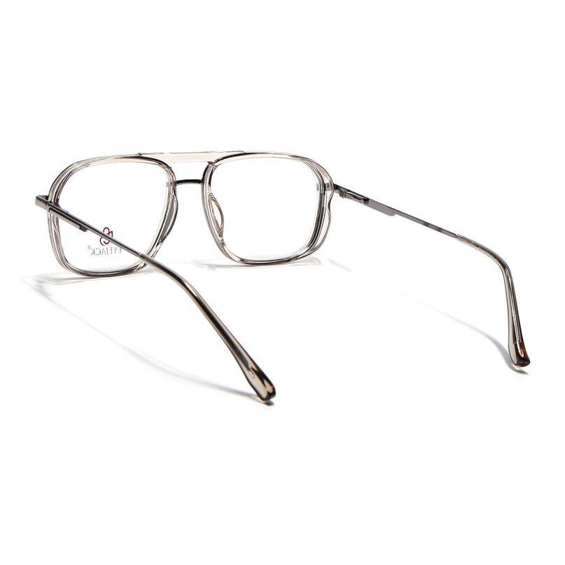 Eyejack Silver & Transparent Wayfarer Eyeglasses for Men & Women (170209FCL2043-C5)