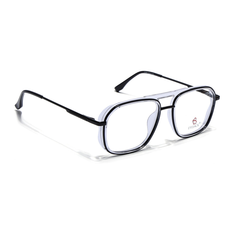 Eyejack Skyline Black & Transparent Wayfarer Eyeglasses for Men & Women (170209FCL2120-C6)