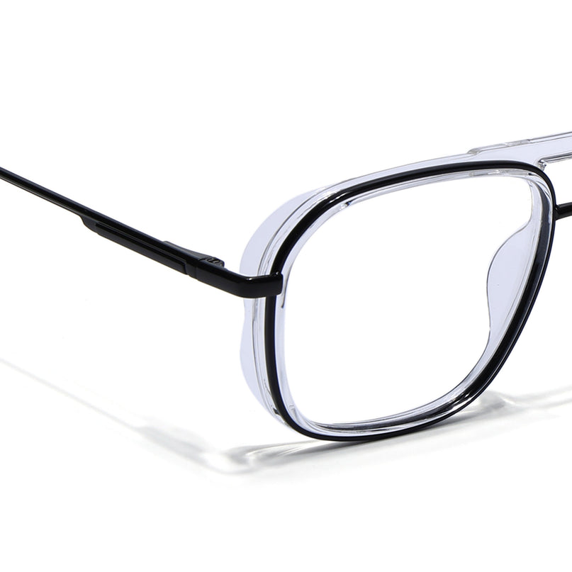 Eyejack Skyline Black & Transparent Wayfarer Eyeglasses for Men & Women (170209FCL2120-C6)