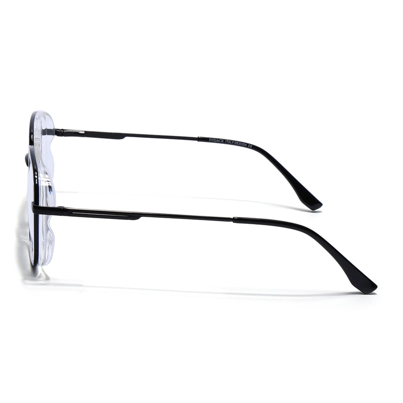 Eyejack Skyline Black & Transparent Wayfarer Eyeglasses for Men & Women (170209FCL2120-C6)