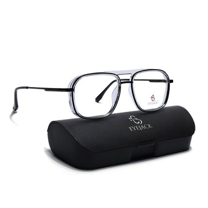 Eyejack Skyline Black & Transparent Wayfarer Eyeglasses for Men & Women (170209FCL2120-C6)