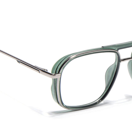 Eyejack Skyline Silver & Green Wayfarer Eyeglasses for Men & Women (170209FCL2121-C7)