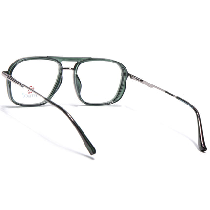 Eyejack Skyline Silver & Green Wayfarer Eyeglasses for Men & Women (170209FCL2121-C7)