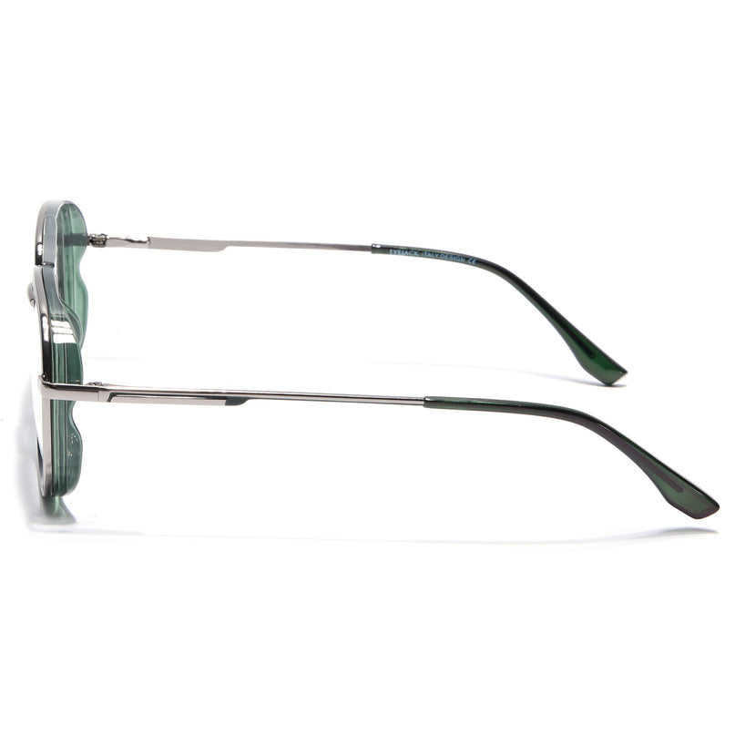 Eyejack Skyline Silver & Green Wayfarer Eyeglasses for Men & Women (170209FCL2121-C7)