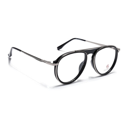 Eyejack Black & Silver Aviator Eyeglasses for Men & Women (170210FCL2044-C1)