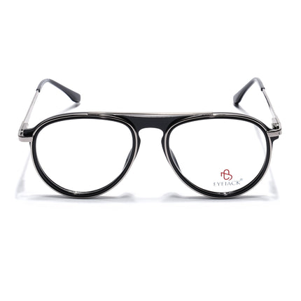 Eyejack Black & Silver Aviator Eyeglasses for Men & Women (170210FCL2044-C1)