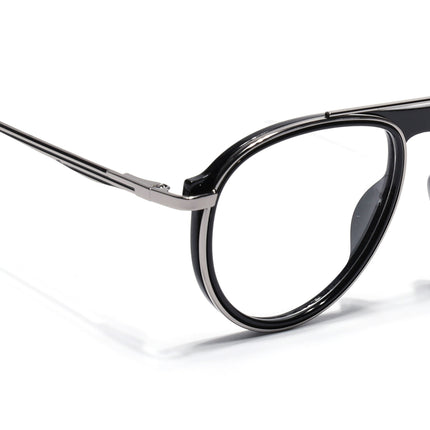Eyejack Black & Silver Aviator Eyeglasses for Men & Women (170210FCL2044-C1)