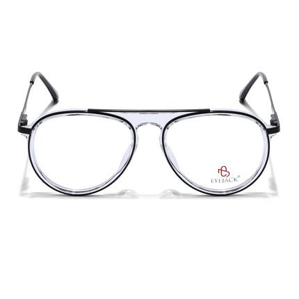 Eyejack Black & Transparent Aviator Eyeglasses for Men & Women (170210FCL2045-C2)