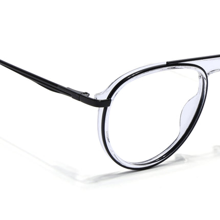 Eyejack Black & Transparent Aviator Eyeglasses for Men & Women (170210FCL2045-C2)