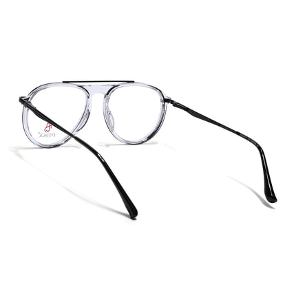 Eyejack Black & Transparent Aviator Eyeglasses for Men & Women (170210FCL2045-C2)