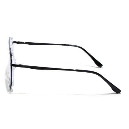 Eyejack Black & Transparent Aviator Eyeglasses for Men & Women (170210FCL2045-C2)