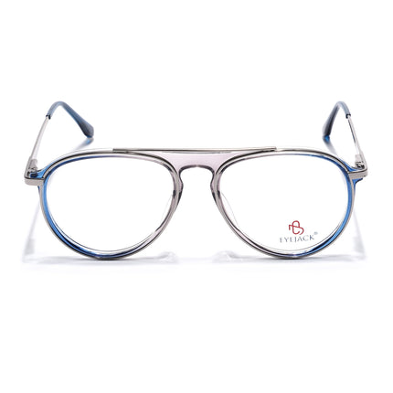 Eyejack Silver & Blue Aviator Eyeglasses for Men & Women (170210FCL2046-C3)