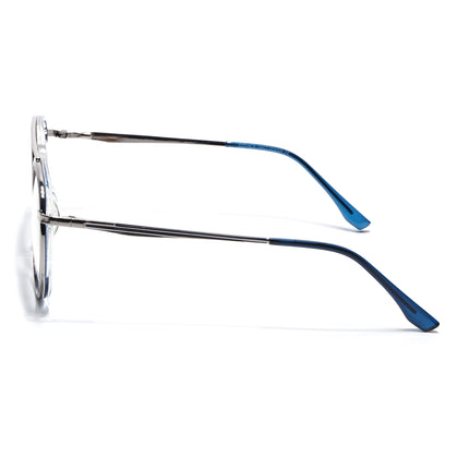 Eyejack Silver & Blue Aviator Eyeglasses for Men & Women (170210FCL2046-C3)