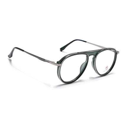 Eyejack Silver & Green Aviator Eyeglasses for Men & Women (170210FCL2047-C4)